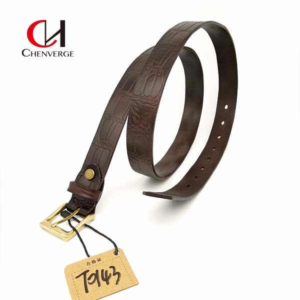 Width 28mm Braided Leather Belt Crocodile Pattern Multipurpose