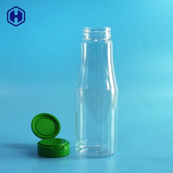 Round Plastic Spice Jar Six Holes Lid Clear Plastic Spice Containers