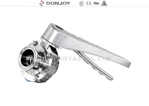 China Manual clamped sanitary buttterfly valves with stainless steel handle on sale