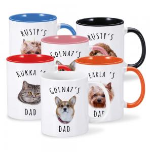 Wholesale Custom Dog Photo Mugs Ceramic Coffee Cup With Picture 330ml 11OZ Juice Beer Mug from china suppliers