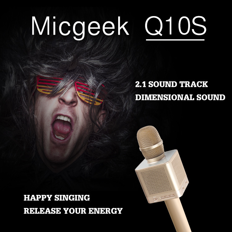 2017 new products Micgeek Q10S / Q9S improved version with 4 speakers home karaoke microphone speaker wireless