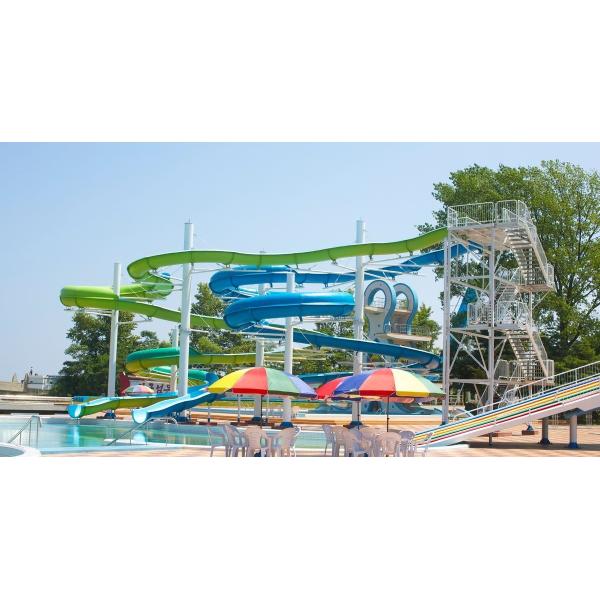 ODM Kids Play Amusement Water Games Fiberglass Slide For Swimming Pool