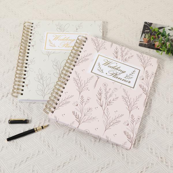 Custom Printing Hardcover Wedding Planner Notebook Spiral Binding Diary Journal Notebook
