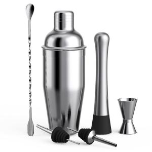750ml 6Pcs Cocktail Shaker Home Bar Set Stainless Steel Bar Tools Kit