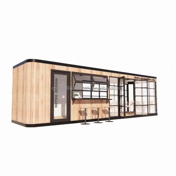 Steel Frame Galvanized Steel Bending 180g Modern Design 20ft 40ft Prefab Container House for Mobile Coffee Shops Restaurants