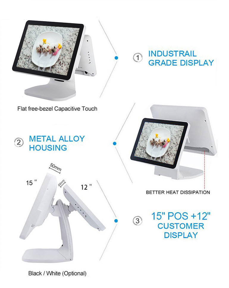 HDMI / VGA Signal Input Android Pos Terminal Under Android 4.4.4 And 400 Nits Brightness