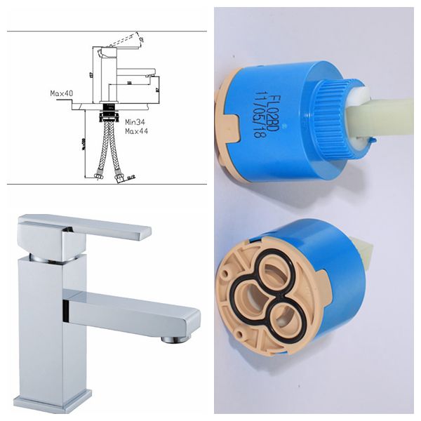 Single Hole Bathroom Sink Faucet , Square Deck Mounted Faucet for Bath Tub