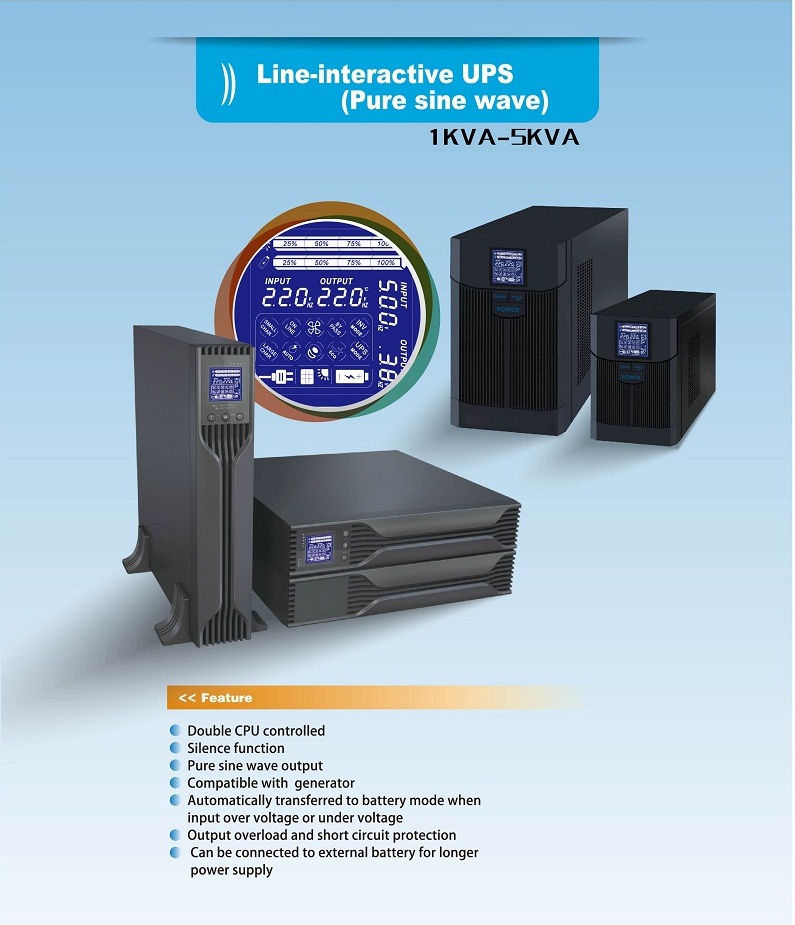3KVA Pure Sine Wave Line Interactive UPS CPU Integrated Control Technology