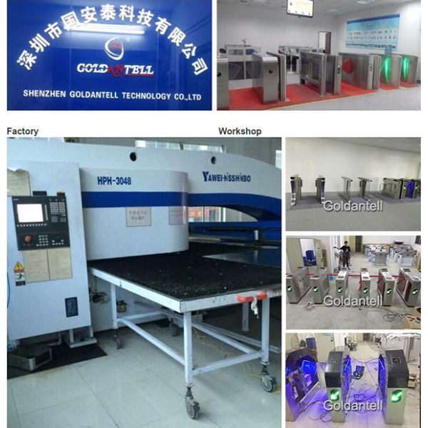 Intelligent Flap Turnstile with RFID Interface 304 Grade Stainless Steel IP54 Protection for 30-40 Persons per Minute