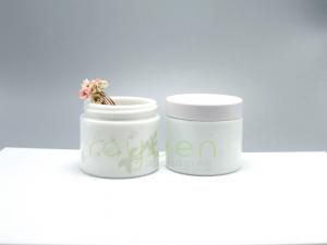 Wholesale JG-AQ100,100ml cylinderic milk white glass cosmetic jars, opal (opaque) white glass jars for facial mask, face cream from china suppliers