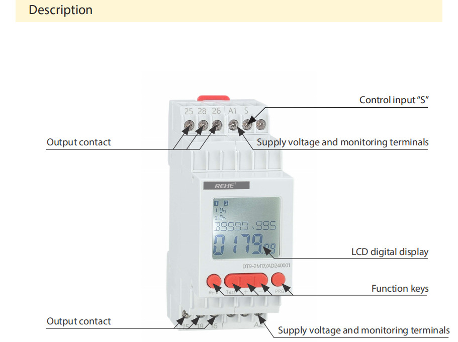 DT9-2M16 Programmable 16 Functions Multi function Digital Relay AC/DC12V-240V or 230V