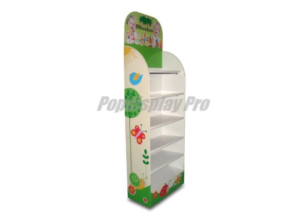 Quality Stylish Cardboard Shelf Display Full Colors Printed With Round Side Tops for sale