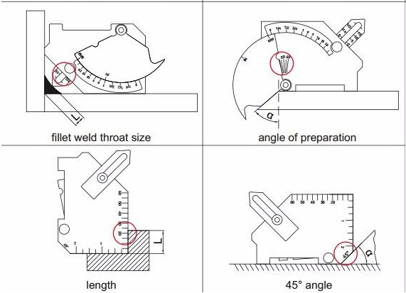 Bridge Cam Gage Welding Inspection Gauges , Angle Preparation 0º to 60º