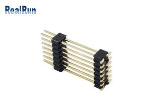 China PA6T Male Pin Header Connector Dual 7P SMT Connector Gold Tin Plating on sale