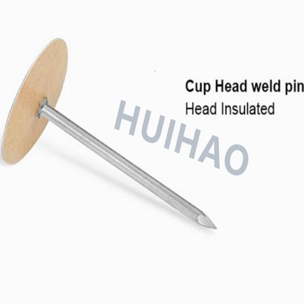 12ga X 1 1/2 '' Cup Head Weld Pins With 30 Mm Insulated Head