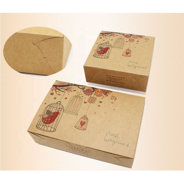 Environmental Safety Paper Food Packaging 15*15*4.5cm / 22*16*4.5cm