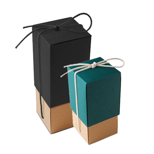 Brown Color Corrugated Paper Personalized Wine Box With Lid For Present