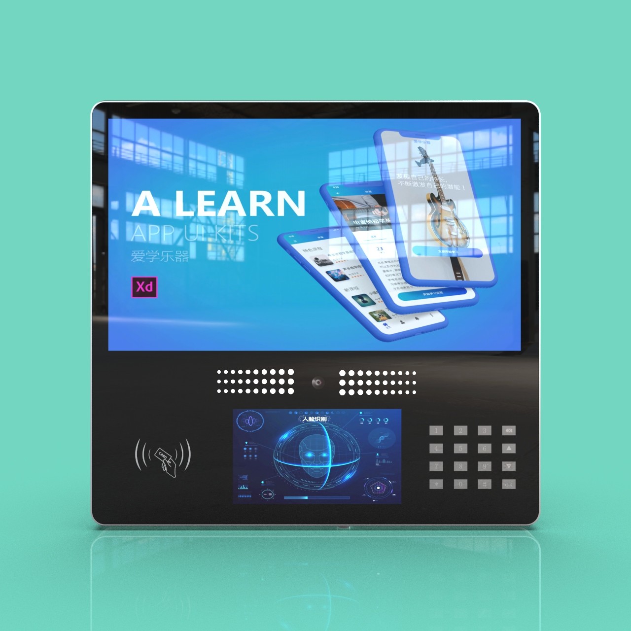 JP1801 18.5+7-Inch Dual-Screen Face Recognition Access Control Terminal Supports face recognition, fingerprint, and card identification