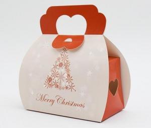Recyclable Christmas Paper Gift Packaging Box With Handle Custom Design