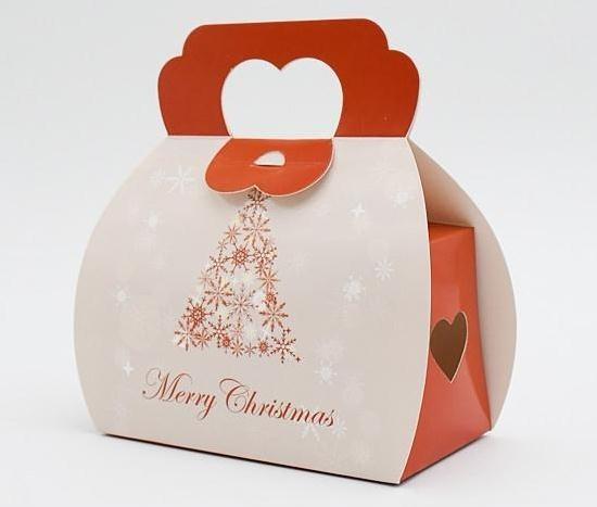 Quality Recyclable Christmas Paper Gift Packaging Box With Handle Custom Design for sale