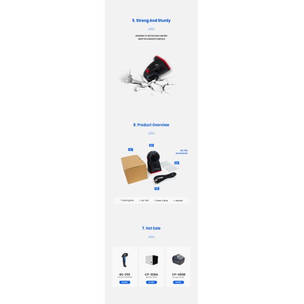 Desktop 300dpi Automatic Barcode Reader / Carav Retail Store Barcode Scanner