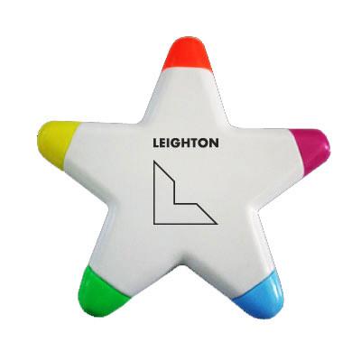 Quality five color highlighter marker, star shape highlighter marker pen for sale