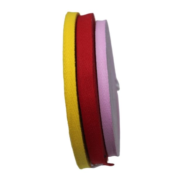 Cotton Herringbone Webbing Bias Tape Double Fold Custom Color Soft Quality For Neck Tape