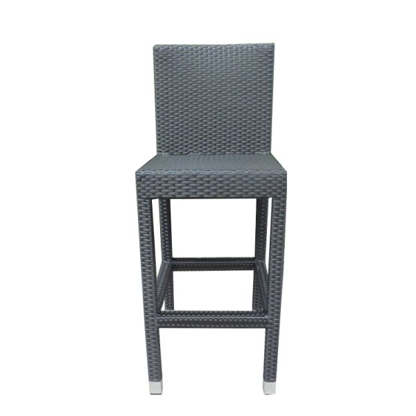 Height 106cm 44cm Depth Rattan Wicker Bar Stools With Aluminum Frame