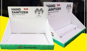 China OEM ODM Counter Cardboard Book Display Boxes Glossy Varnishing on sale