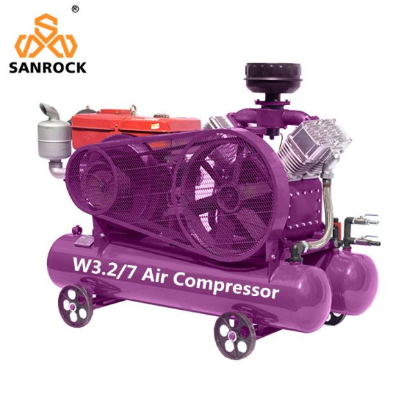 Reciprocating Air Compressor Machine Portable Diesel Power Mini Piston Air Compressor