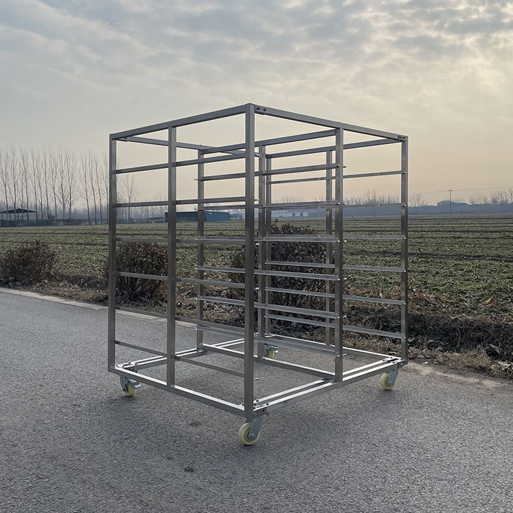 High Working Temperature 30 Trays 304 Stainless Steel Bakery Drying Rack Trolley