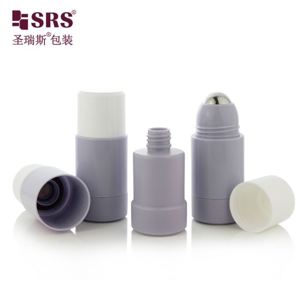 50ml 75ml Empty Replaceable Refill PP PCR Recycled Injection Custom Color Deodorant Luxury Roll On Bottle