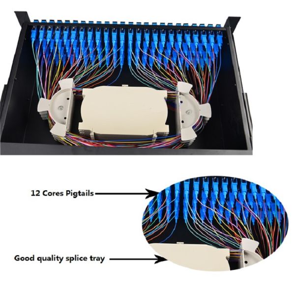 3u 3ru 19" ODF 96 Fiber Optic Rack Mounted Enclosure Drawer Type Patch Panel