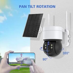 China Outdoor Solar Panel Powered Wifi Smart 4mp Ptz Pir Cctv Ip Wireless Security Surveillance Solar Network Camera on sale