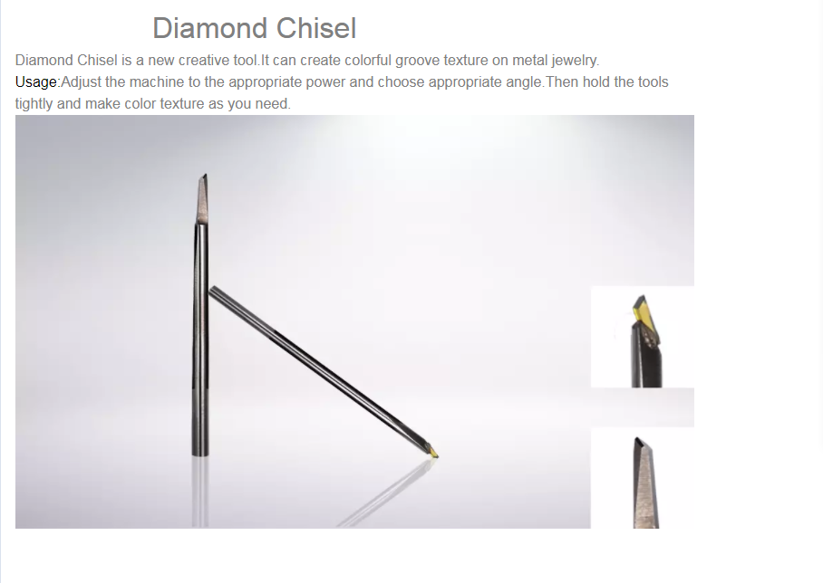 PCD NCD Diamond Chisel For Making Colorful Groove Texture