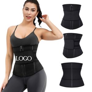 Wholesale Double Layered Waist Trainer Corset HEXIN 7 Steel Boned Zipper Belt for Abdomen Strengthening from china suppliers