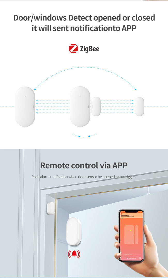 Tuya Wireless Zigbee Door Window Sensor CR2032 Battery 30mA