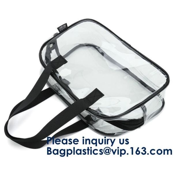 Clear PVC Bag With Zipper Interior Pouch And Detachable Shoulder Strap,Cosmetic Tote Bags With Zipper Closure, bagease
