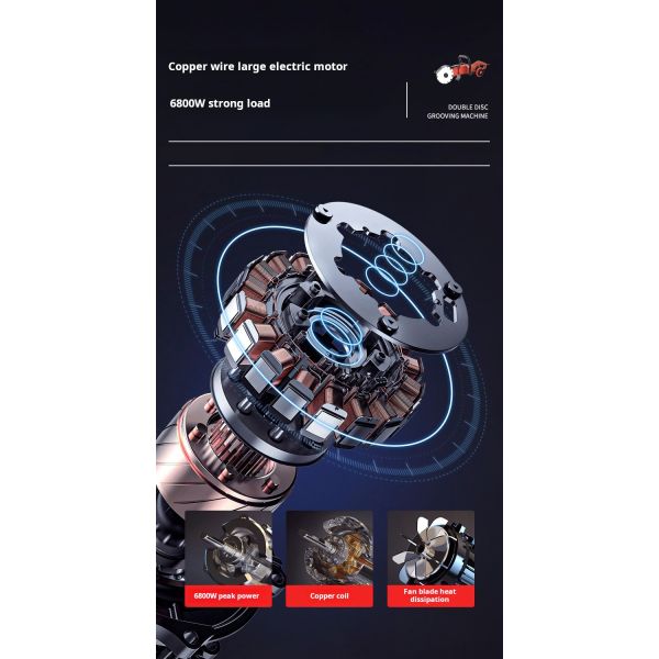 360° Wall Cutter Tools Cutting Depth 58mm Dust-Free Wall Groove Cutter