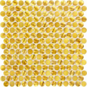 Wholesale Round Shape Gold Color Stainless Steel Mosaic Tile For Wall Background from china suppliers