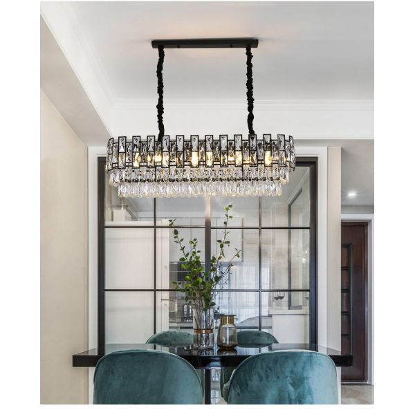 Modern crystal chandelier for Living Room Modern Rectangle Kitchen island indoor Lighting led Chandeliers(WH-CY-170)