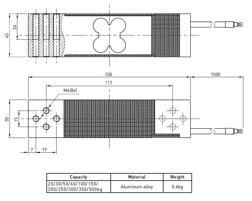 Custom Scale Single Point Load Cell High Accuracy Weighing Sensor 20kg To 500kg