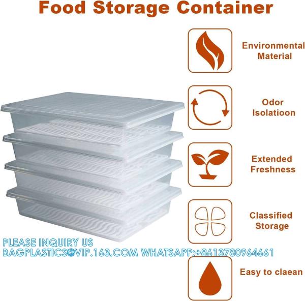Quality Stackable Portable Freezer Storage Containers - Tray To Keep Fruits, Vegetables, Meat And More for sale