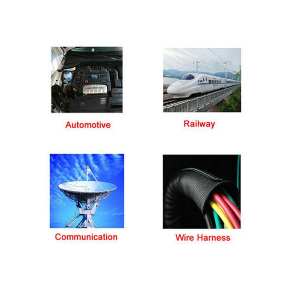 Cable Harness Self Wrapping Split Braided Sleeving 5mm Side Entry Acid Resistant