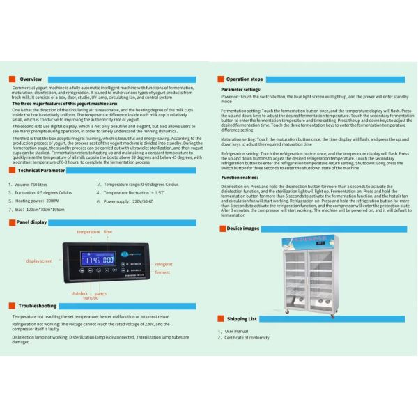 Small Milk Maker Frozen Yogurt Machine for Yogurt Making Equipment Refrigerator Cabinet