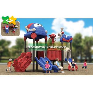 Public Parks Plastic Playground Slide Aluminum Alloy Post Exquisite Craft