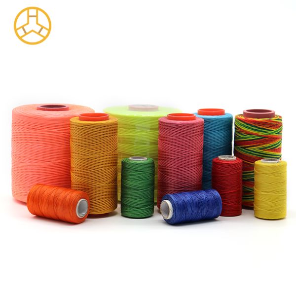 200m 0.8mm Flat Waxed Thread for Leather 100% Polyester Pattern Waxed Yarn Count 250D/16
