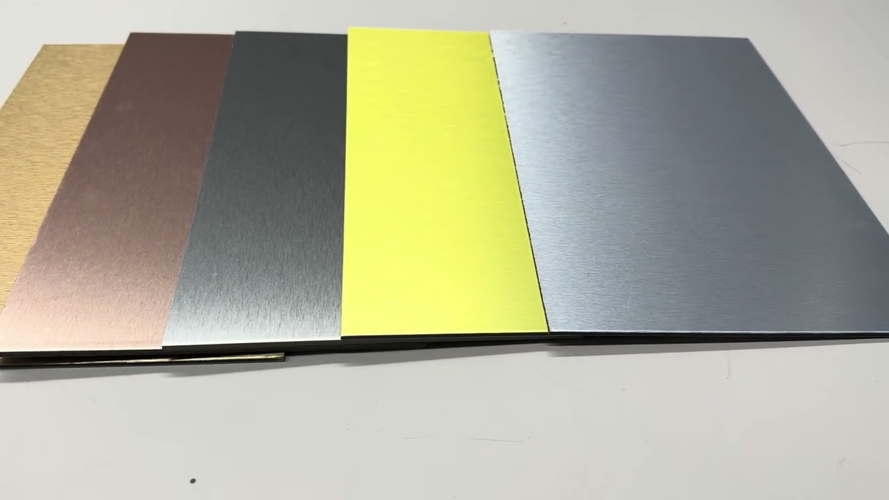 Uvproof Pvdf Gold Brushed Aluminum Composite Panel Fire Retardant Acp Sheet 4MM 1.22 X 2.44m Pe Cladding Lightweight
