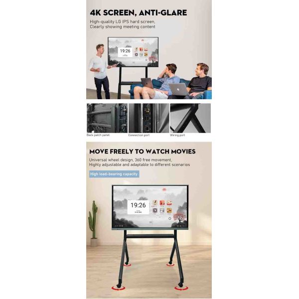 Monitor for classroom education teacher use dual systems interactive flat panel for school digital white board smart board interactive smart board