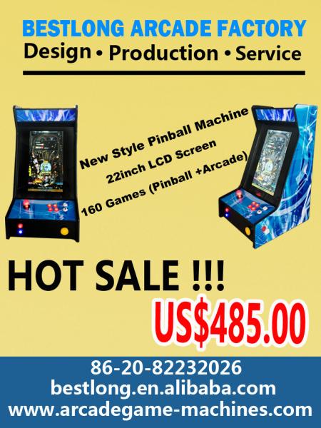 Quality 22 Inch LCD  Mini Pinball Machine with 160games  (Pinball +arcade ) for sale